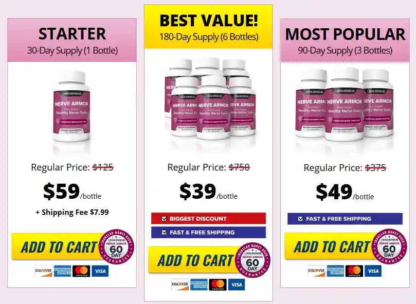 Nerve Armor supplement pricing and discounts
